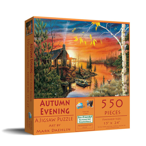 SUNSOUT INC - Autumn Evening - 550 pc Jigsaw Puzzle by Artist: Mark Daehlin - Finished Size 15" x 24" - MPN# 51847