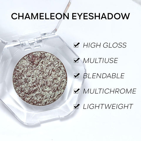 KYDA Chameleon Eyeshadow, Multichrome Metallic Finish Powder Eyeshadow, High Shinning Pigment Eyeshadow Powder, Bright Highlighter Makeup for Eyes, Lasting Blendable, 11