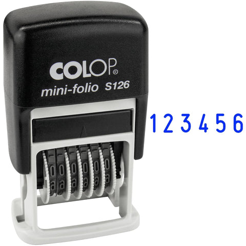 Mark 2000-S126 Self-Inking Number Stamp - Blue Color