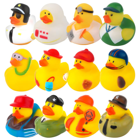 12pcs Rubber Bath Duck Toys, Assorted Rubber Ducks Bulk Squeezable Rubber Ducks for Jeep Ducking Float Bath Toys Duckies for BabyÃƒÆ’Ã¢â‚¬Å¡Ãƒâ€šÃ‚Â ShowerÃƒÆ’Ã¢â‚¬Å¡Ãƒâ€šÃ‚Â BirthdayÃƒÆ’Ã¢â‚¬Å¡Ãƒâ€šÃ‚Â Party Supplies