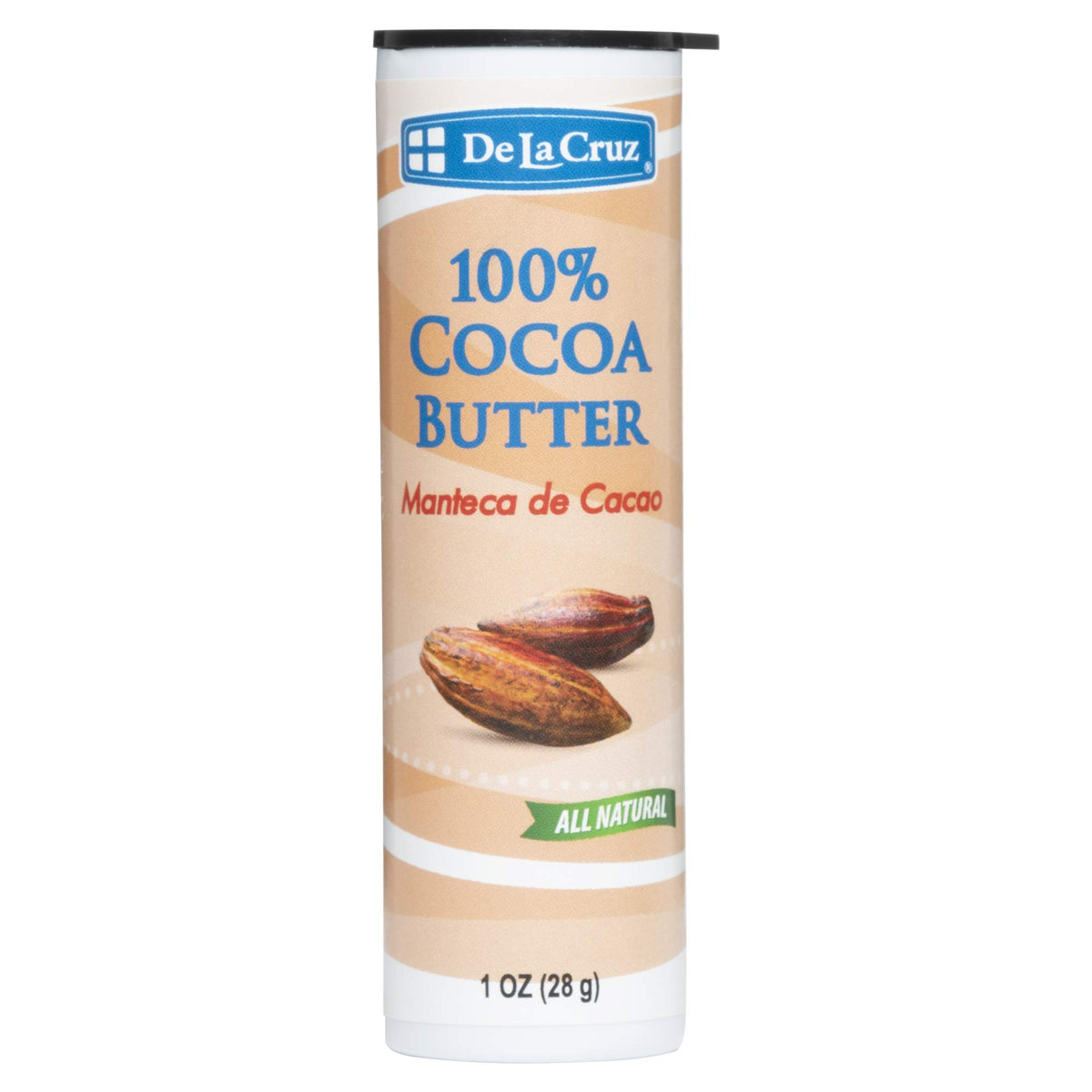 De La Cruz Cocoa Butter Stick - 100% Pure and Natural Cocoa Butter For Dry, Rough Skin - All Natural Hydrating Moisturizer, 1 OZ (1 Stick)