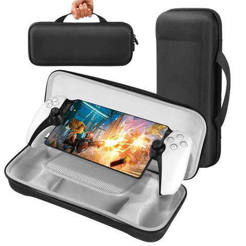 JOYSOG PS5 Portal cover Case, Hard Carrying Case for Sony PS5 playstation portal remote player cover case & Handheld Screen Protector (Handbag+Screen Protector+ white skin)