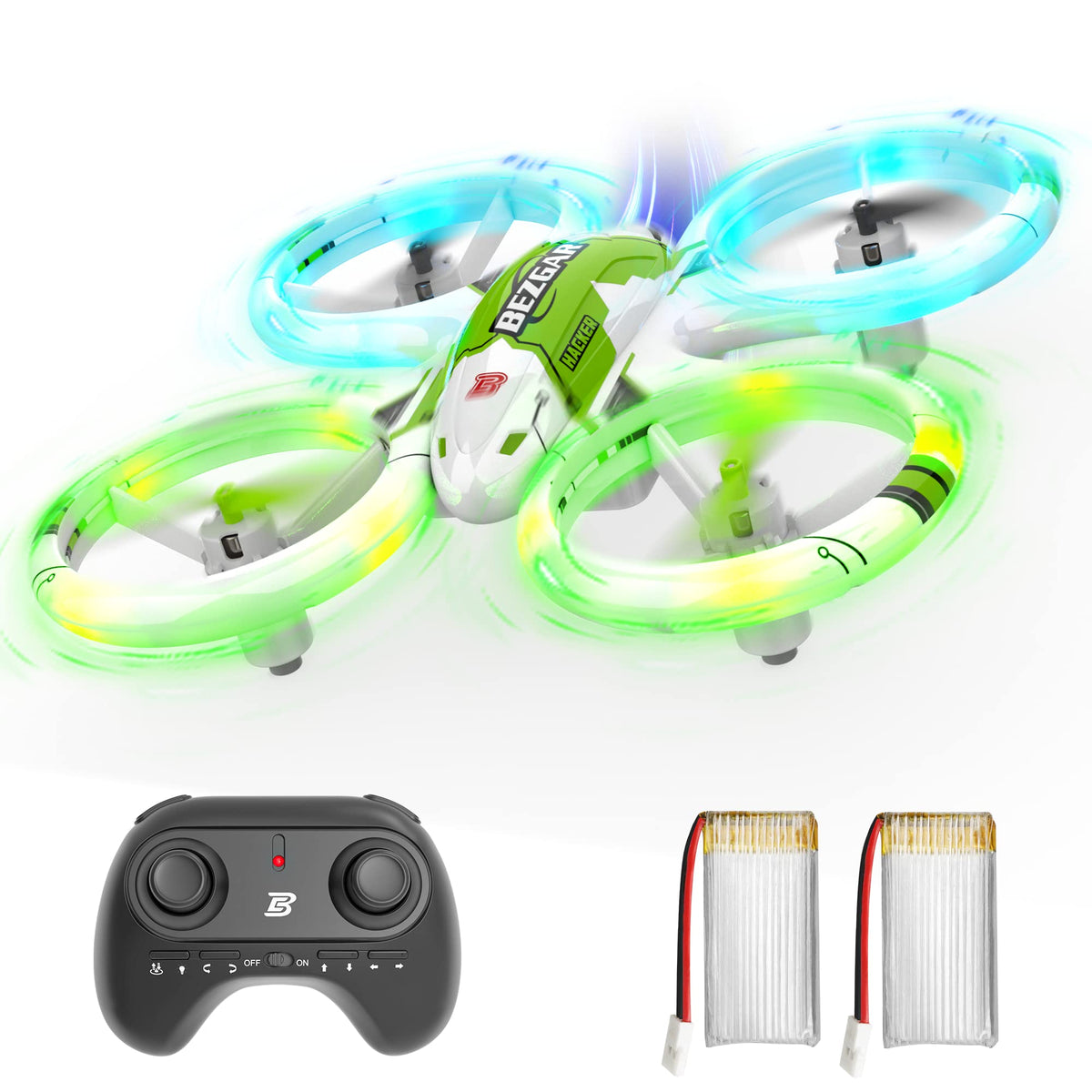 (Upgraded LED Lighting Effect) BEZGAR HQ051S Mini Drone for Kids - RC Drone - Remote Control Drone with 3D Flip, Headless Mode, Small Drone for Beginners, Great Gifts Toys for Boys and Girls