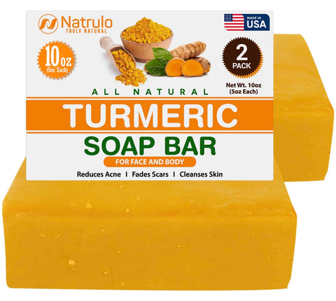 Natrulo Turmeric Skin Brightening Soap Bar for Face & Body, 5oz