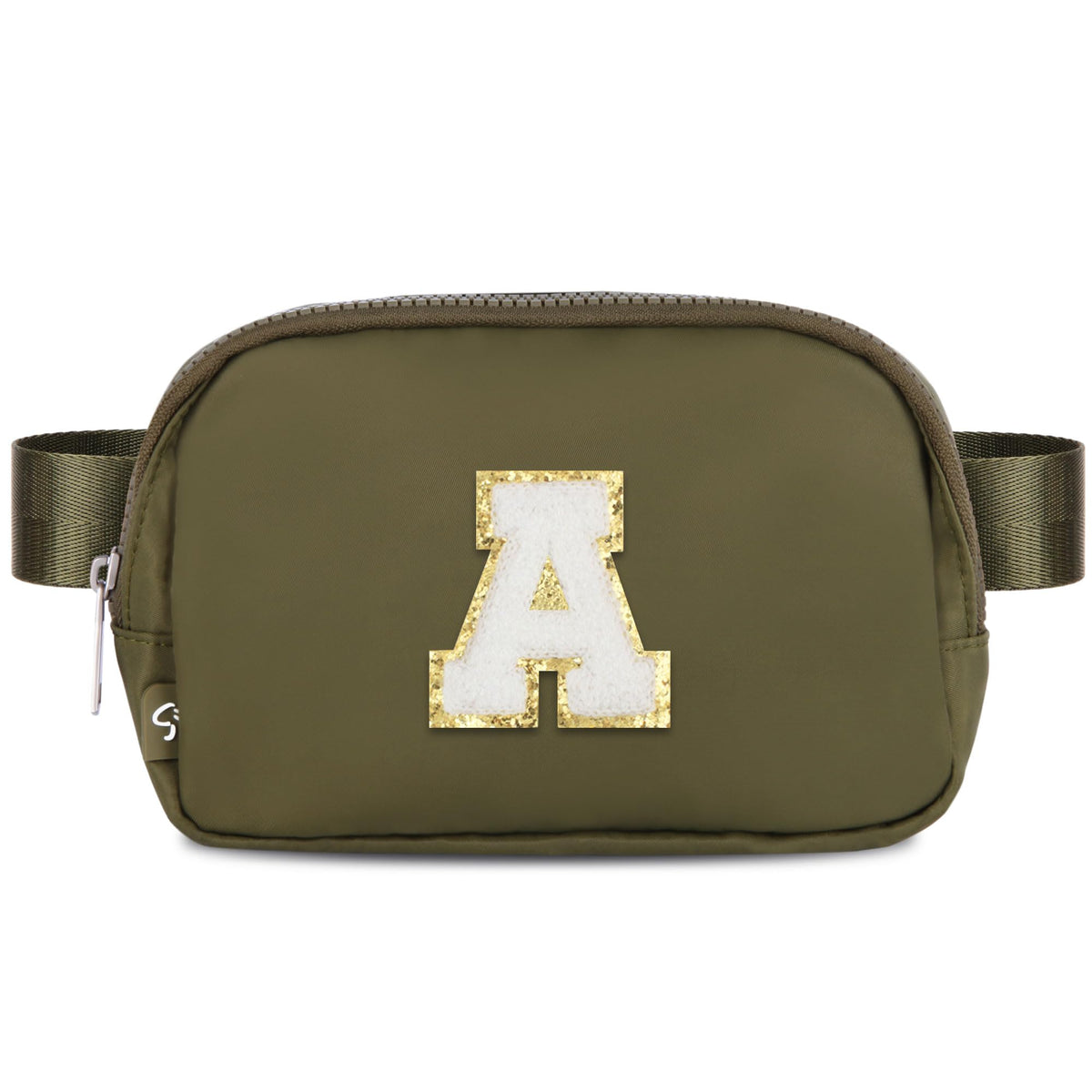 Naiivi Fanny Pack For Teen Girls Belt Bag For Kids With Initial Letter A Crossbody Bag Fashionable Waist Bag Waterproof Nylon Olive Green