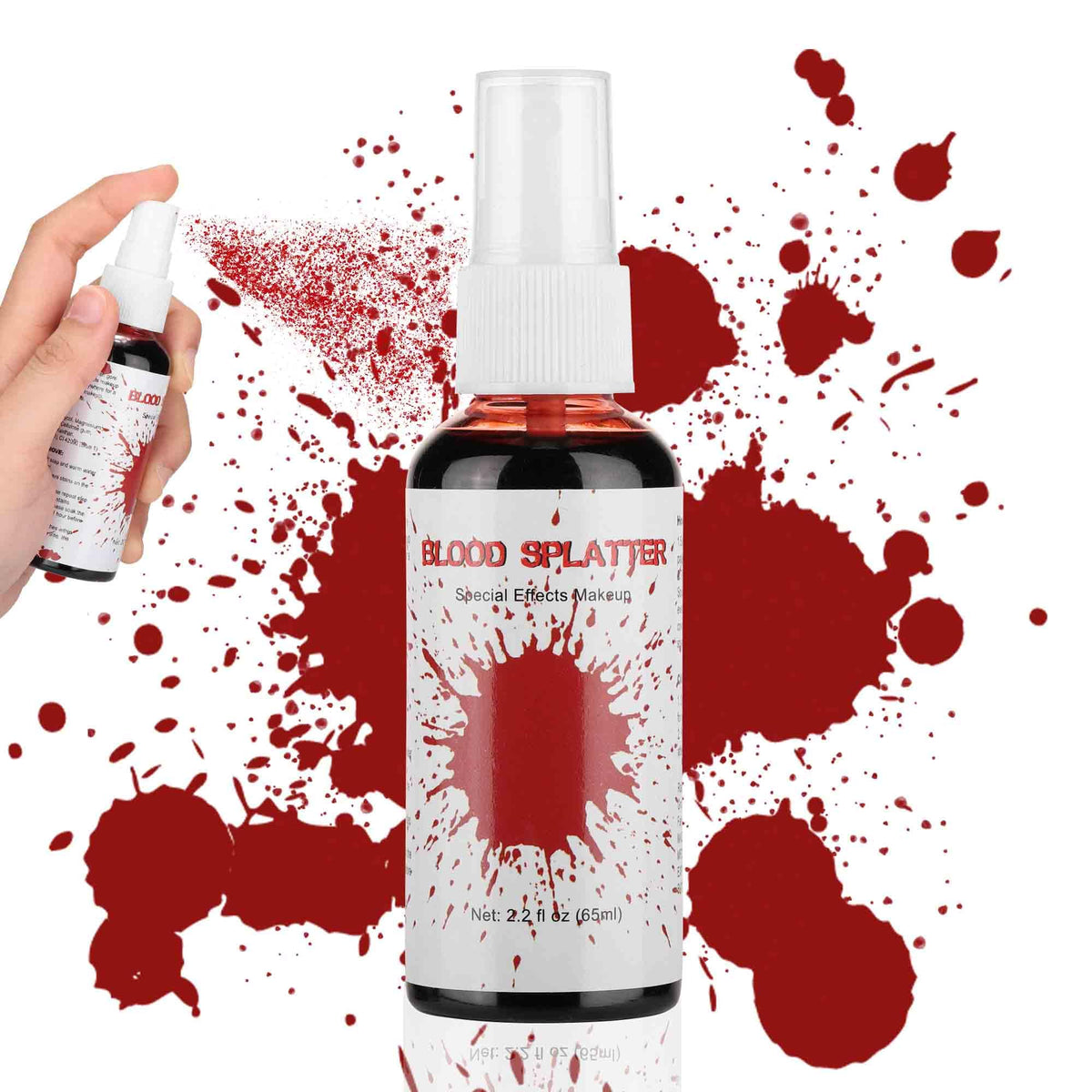 Wismee Blood Splatter, 2.2oz Professional Fake Spray Blood, Fake Blood Makeup for Performance, Halloween, Face Paint, Costumes, & Zombie Sfx Makeup