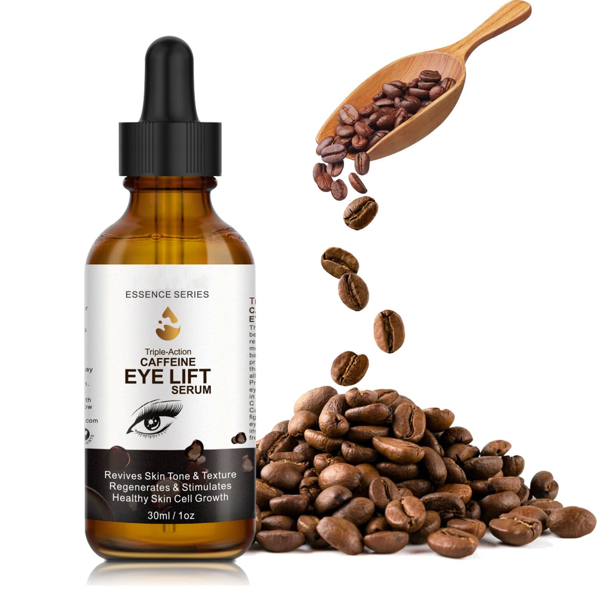 Caffeine Eye Serum - with EGCG, Eye Serum Anti Aging Wrinkles Reduces Puffiness, Dark Circles, Under Eye Bags, Caffeine Eye Lift Serum Minimize Wrinkles and Fine Lines, Under Eye Serum (1 oz/30 ml)