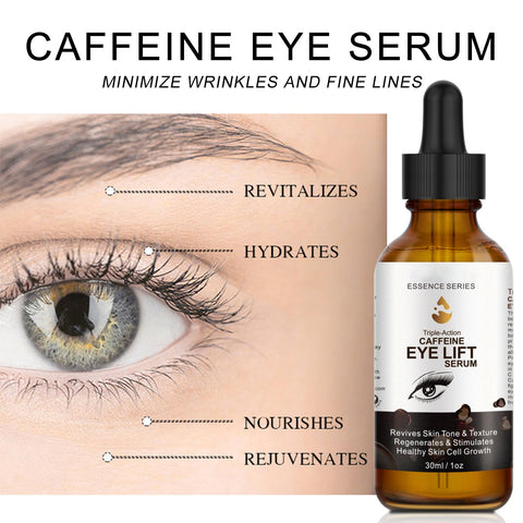 Caffeine Eye Serum - with EGCG, Eye Serum Anti Aging Wrinkles Reduces Puffiness, Dark Circles, Under Eye Bags, Caffeine Eye Lift Serum Minimize Wrinkles and Fine Lines, Under Eye Serum (1 oz/30 ml)