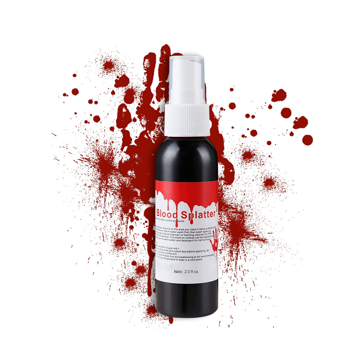 CAHIUYOA Fake Blood Makeup Spray,Fake Blood Special Effects Makeup,Halloween SFX Makeup,Blood Splatter for Zombie Monster Vampire Clown Cosplay Makeup 2.1Oz(60ml)