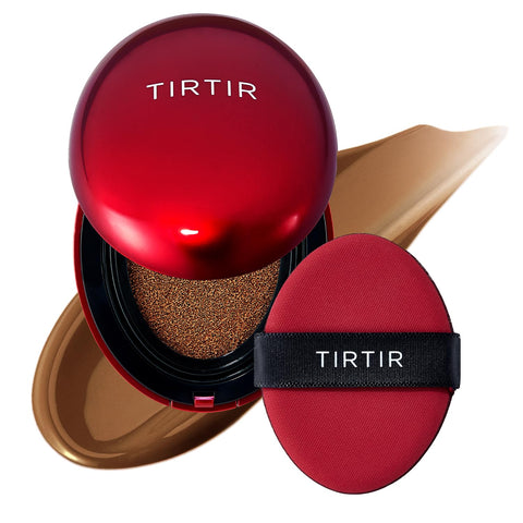 TIRTIR Mask Fit Red Cushion Foundation | Full coverage, Weighless, Skin fit, Satin Glow Finish, Korean cushion foundation (Pack of 1)