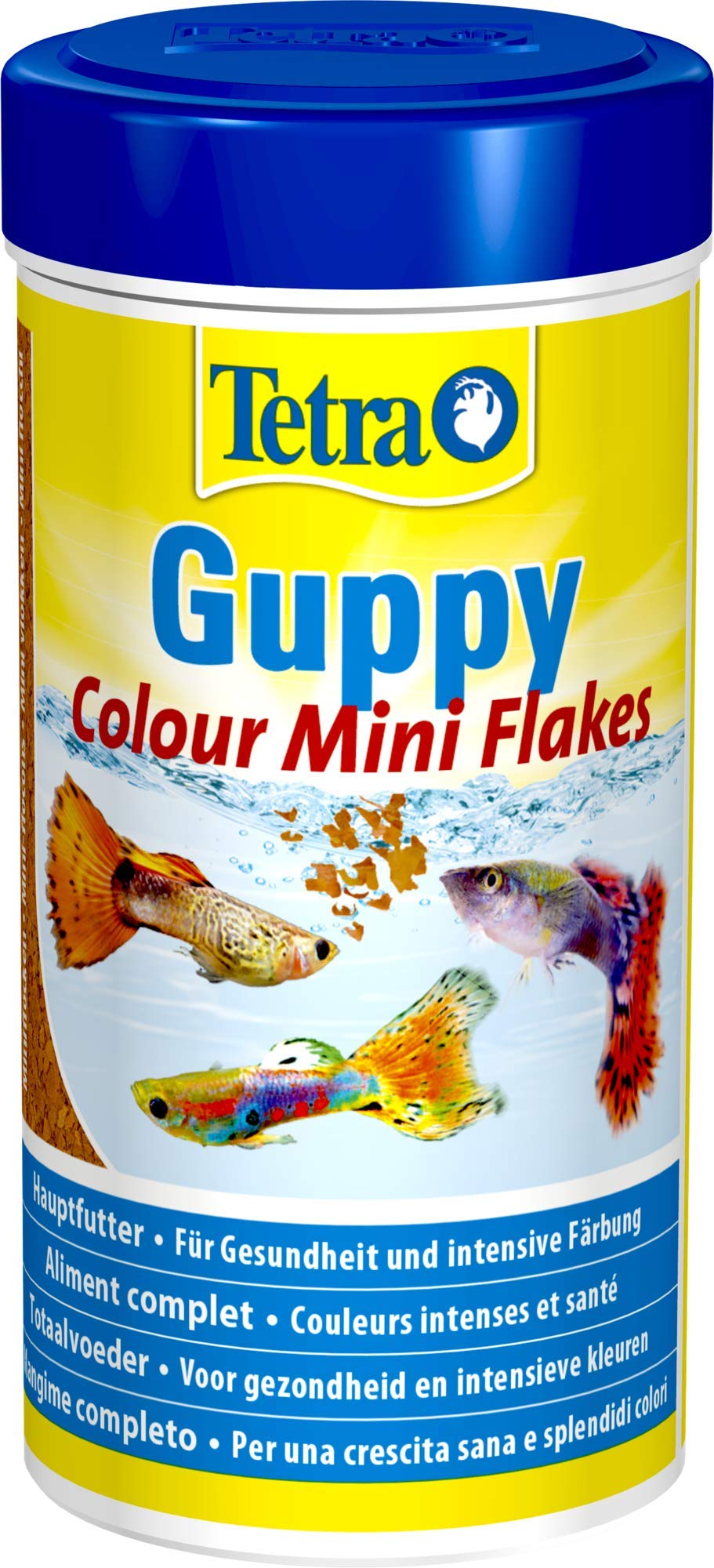 Tetra Guppy Color (main feed for guppies and other live-growing tooth carps, miniflocks with color enhancers, Mini Flakes) 250 ml can