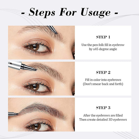 Eyebrow Pencil Eyebrow Microblading Pen - Waterproof Eyebrow Pen Micro 4 Point Brow Pen Lift & Snatch Long-Lasting Eyebrow Microblading Pen Eyebrow Makeup for Perfect Brows (Dark Gray)