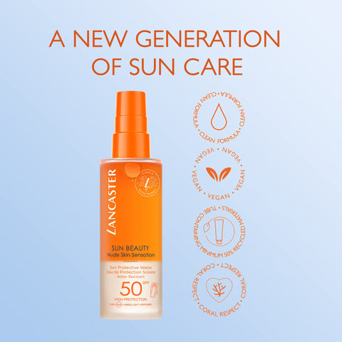 Lancaster Sun Beauty Sun Protective Water SPF50 150ml | Invisible Sunscreen For Body | Broad Spectrum Sun Protection