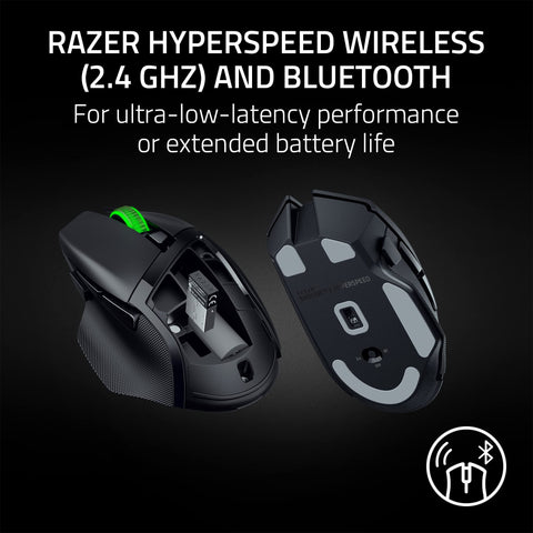 Razer Basilisk V3 X HyperSpeed Customizable Wireless Gaming Mouse: Mechanical Switches Gen-2-5G Advanced 18K Optical Sensor - Chroma RGB 9 Programmable Controls 535 Hr Battery Classic Black