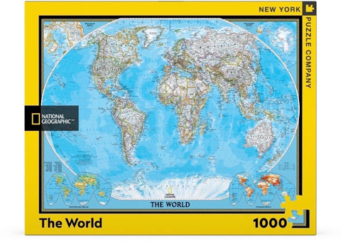 New York Puzzle Company - National Geographic The World - 1000 Random Cut Jigsaw Puzzle for Adults