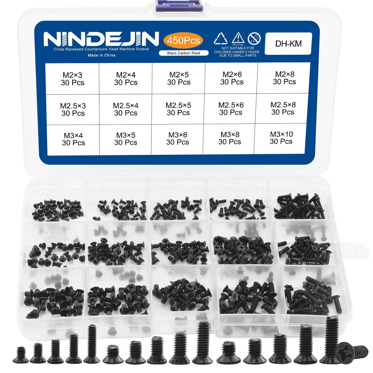 NINDEJIN Laptop Computer Screw Kit, M2 M2.5 M3 Countersunk Flat Head Phillips Mini Screws Set, Replacement Screw Electronic Repair Accessories