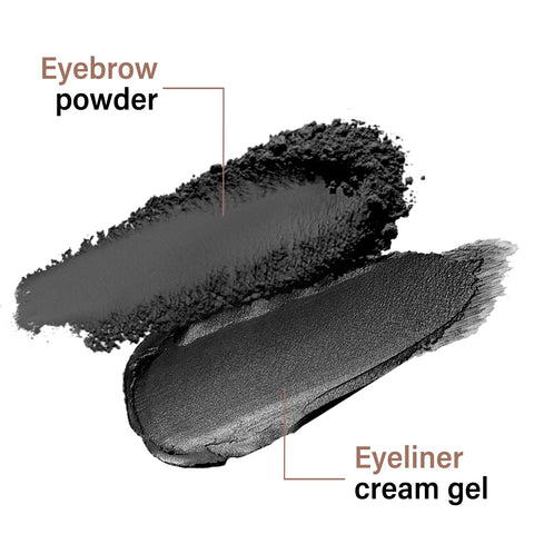 AFGHOUZ Cream Eyebrow Duo Kit, Brow Powder and Eyeliner Gel, Eye Brow Pomade Waterproof Highly Pigmented, Filler Thicker Brows, with Dual Head Brush