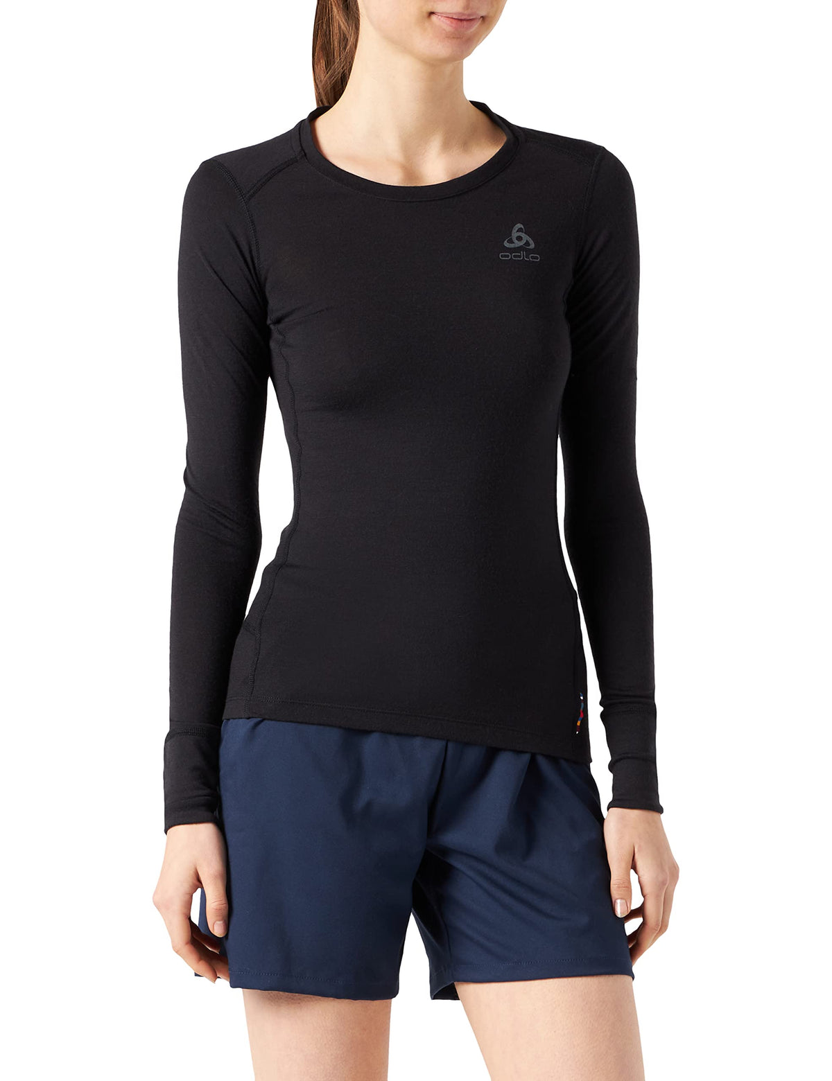 Odlo Women Functional Underwear Long Sleeve Shirt 100 Percent MERINO 200 GRAMM, black - black, L