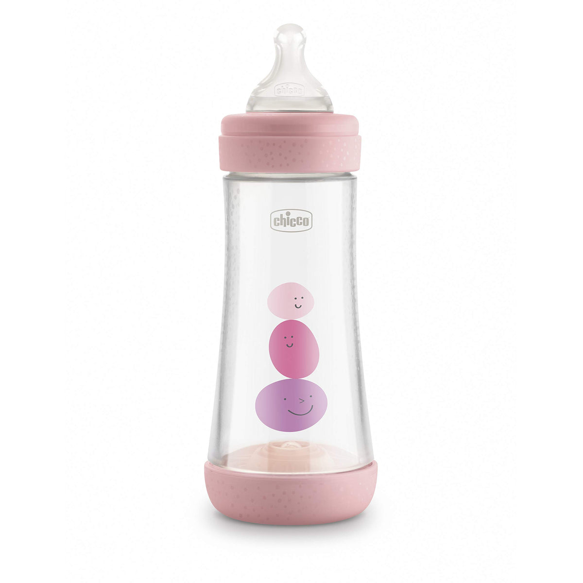 Chicco Perfect 5 Anti-Colic 300 ml Baby Bottle for Newborns with Fast Flow 4+ Months with Soft Silicone Teat, 300 ml Biofunctional Baby Bottle with Intui-Flow System, Pink