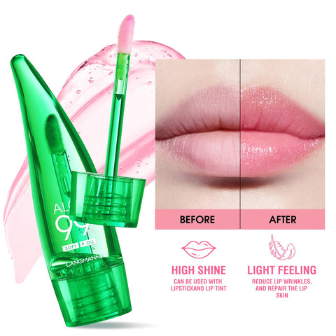 HOSAILY 2 Pcs Aloe Vera Color Changing Lipstick Lip Oil Tinted, Pink Magic PH Temperature Color Changing Lip Gloss, Long Lasting Nutritious Lip Balm Moisturizer Plumper Lip Care Lip Gloss