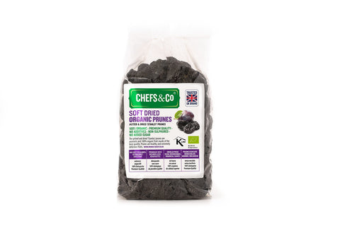 CHEFS & CO | Soft Dried Organic Prunes (pitted)| Organic Dried Fruits | Whole Fruits | Healthy Snack | Vegan&Vitamins Retained | Unsorbated,No Added Sugar,Kosher Certified (Organic, 400 g(Pack of 1))