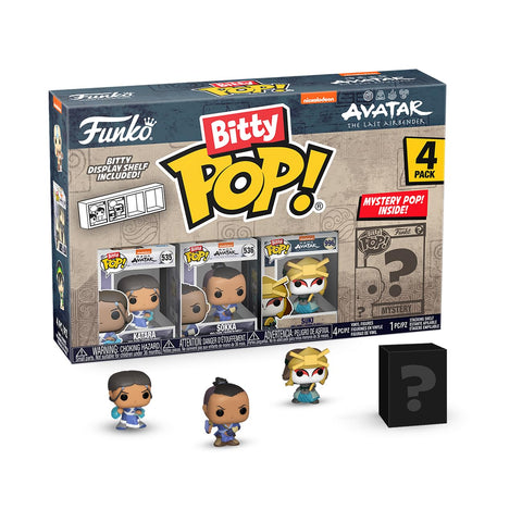 Funko Bitty Pop!: Avatar: The Last Airbender Mini Collectible Toys 4-Pack - Katara, Sokka, Suki & Mystery Chase Figure (Styles May Vary)