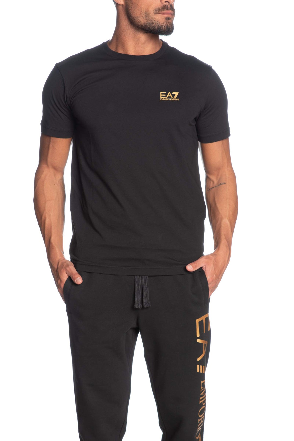 EA7 Men's Chest Logo T-Shirt, Black, S