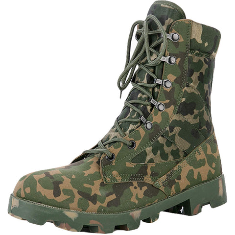 QAXZESA Men's Ultralight Breathable Military Boots Outdoor Desert Tactical Booties Combat Boots Army Patrol Boot Security Police Shoes,Camouflage-42