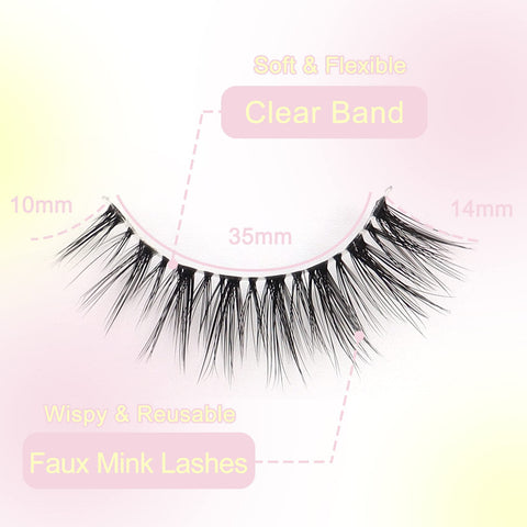 Veleasha Lashes 5D Faux Mink Lashes 100% Handmade Luxurious Fake Eyelashes Lightweight Fluffy False Eyelashes 5 Pairs Pack (G2)