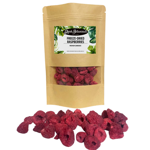 Drink Botanicals Ireland Freeze Dried Raspberries | Fruit Snacks | Non GMO | Perfect for Baking, Cakes, Deserts | Natural Dry Raspberry (30 Grams)