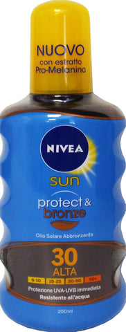 Nivea Protect & Bronze Spray FP 30ÃƒÆ’Ã†â€™Ãƒâ€ Ã¢â‚¬â„¢ÃƒÆ’Ã‚Â¢ÃƒÂ¢Ã¢â‚¬Å¡Ã‚Â¬Ãƒâ€¦Ã‚Â¡ÃƒÆ’Ã†â€™ÃƒÂ¢Ã¢â€šÂ¬Ã…Â¡ÃƒÆ’Ã¢â‚¬Å¡Ãƒâ€šÃ‚Â Solar Oil 200ÃƒÆ’Ã†â€™Ãƒâ€ Ã¢â‚¬â„¢ÃƒÆ’Ã‚Â¢ÃƒÂ¢Ã¢â‚¬Å¡Ã‚Â¬Ãƒâ€¦Ã‚Â¡ÃƒÆ’Ã†â€™ÃƒÂ¢Ã¢â€šÂ¬Ã…Â¡ÃƒÆ’Ã¢â‚¬Å¡Ãƒâ€šÃ‚Â ml