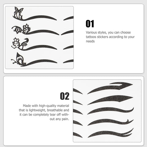 Beaupretty 80 Pairs Eyeliner Sticker Self Adhesive Eye Line Strip Stickers Natural Temporary Tattoos Winged Eyeliner Stickers Make Up Eyelid Transfer Tape for Women Girls