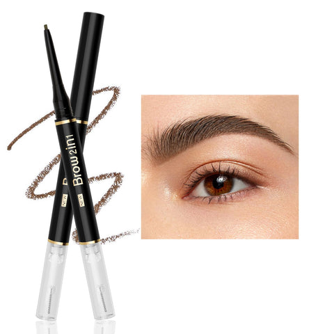 AFGHOUZ 2-In-1 Eyebrow Pencil+Brow Gel Set, Eye Brow Pen with Clear Styling Gel, Easy To Use, Creating a Natural Eyebrow Makeup