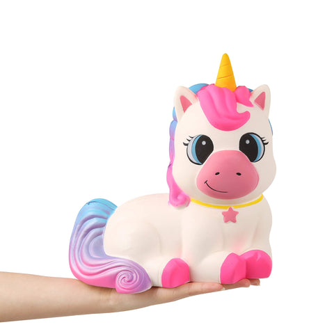 Anboor Squishys Animal Toy 9.1" Jumbo Squishies Unicorn Kawaii Stress Relief Toy Soft Scented Squeeze ADHD Kids Adults