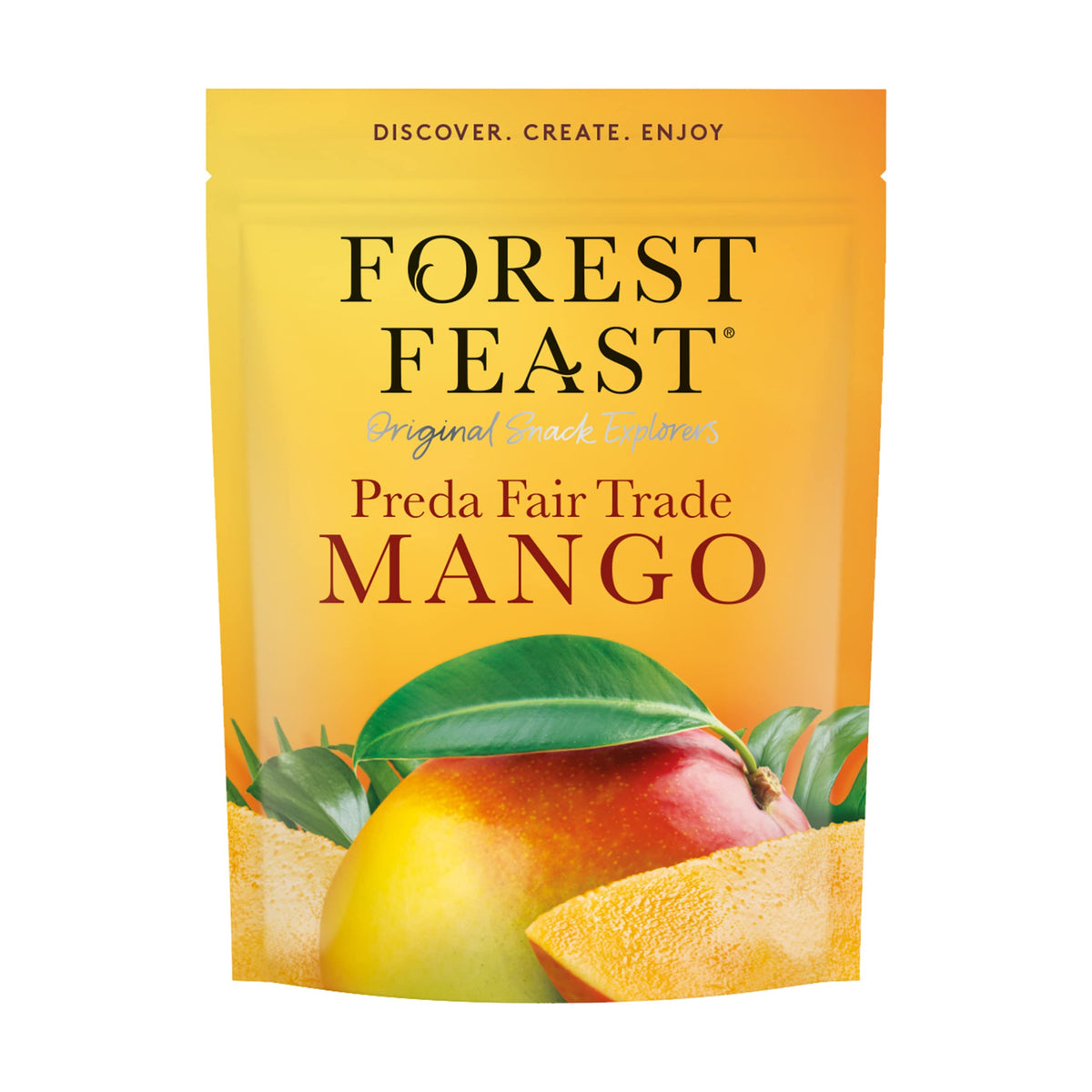 FOREST FEAST Preda Fairtrade Mango 6 x 100g | Award Winning Deliciously Dried Mango Fruit Snack with No Added Sugar & High in Fibre | Healthy Vegan Snack