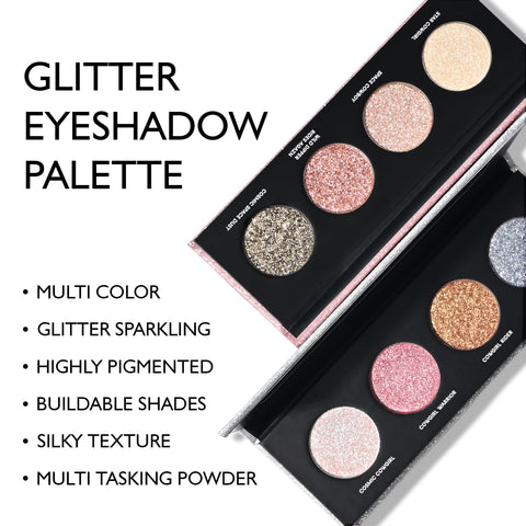 KYDA 8 Colors Sparkling Eyeshadow Palette, Diamond Shiny Glitter Eyeshadow Palette, High Glossy Pigment Blendable Shades, Eye Enhancing Makeup Palette