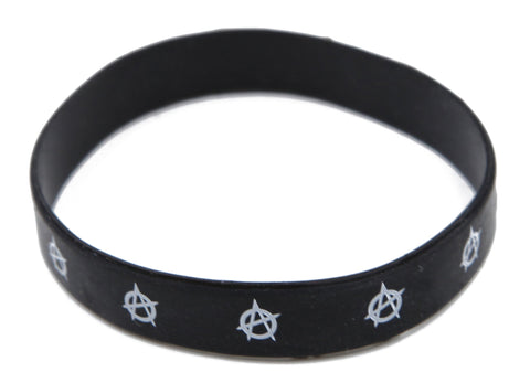 Komonee Anarchy Black Silicone Wristbands (Pack of 2)