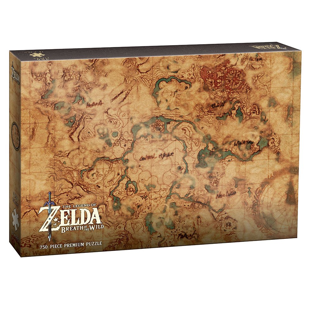 USAopoly Zelda Breath of The Wild Hyrule Map 750 Piece Puzzle | Art from The Legend of Zelda Breath of The Wild Video Game| Official The Legend of Zelda Merchandise | Premium Puzzle