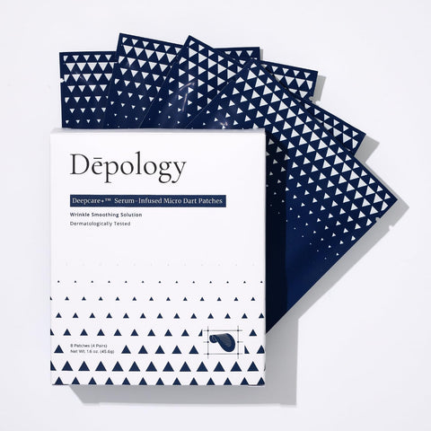 depology Deepcare+ Serum-Infused Micro Dart Patche | 4 Pairs Eye Mask | Under Eye Patches for Wrinkles | Fine Lines | Hydrating Eye Mask with Peptides | Amino Acids | and Synthesized Molecules