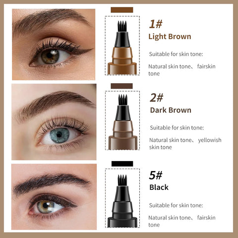 Magic 3D Microblading Eyebrow Pencil, Waterproof Eyebrow Pen,4 Tip Tip Tattoo Pencil Creates Natural Looking,Waterproof Makeup Fine Stroke Microblading Eyebrow Pencil (B)