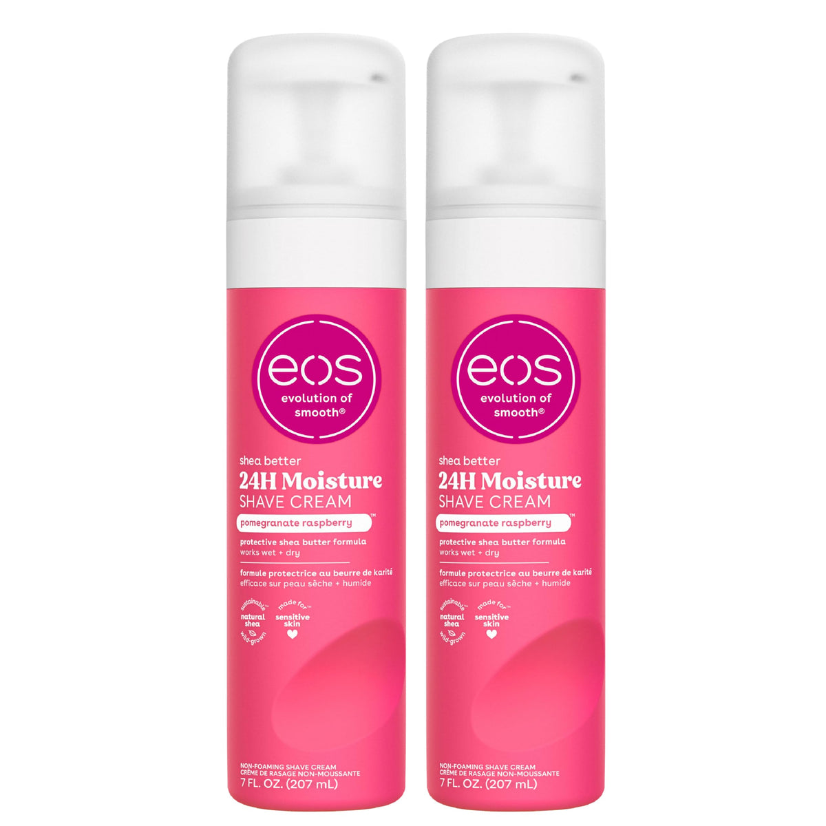 eos Shea Better Women's Shave Cream- Pomegranate Raspberry, Shea Butter Skin Care, Shaving Cream,14 fl oz, 2-Pack