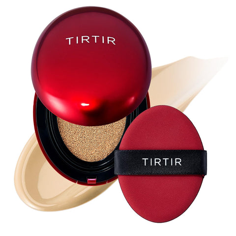 TIRTIR Mask Fit Red Cushion Foundation | Full coverage, Weighless, Skin fit, Satin Glow Finish, Korean cushion foundation (Pack of 1)