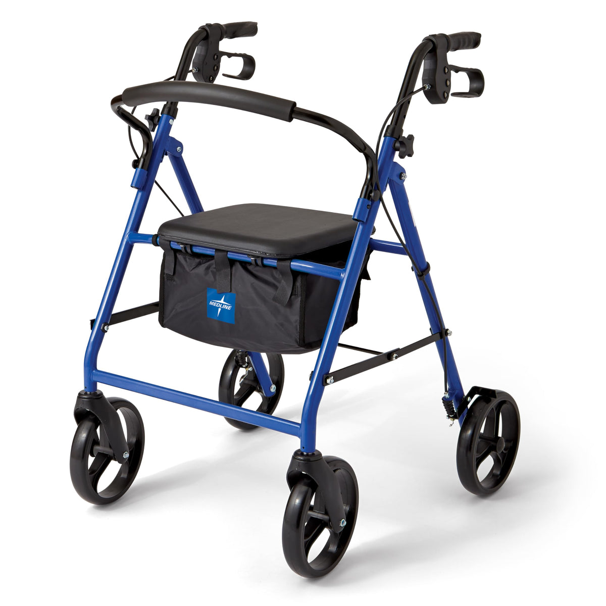 Medline Steel Rollator Walker for Adult Mobility Impairment, Blue, 350 lb. Weight Capacity, 8ÃƒÆ’Ã†â€™Ãƒâ€šÃ‚Â¢ÃƒÆ’Ã‚Â¢ÃƒÂ¢Ã¢â€šÂ¬Ã…Â¡Ãƒâ€šÃ‚Â¬ÃƒÆ’Ã¢â‚¬Å¡Ãƒâ€šÃ‚Â Wheels, Foldable, Adjustable Handles, Rolling Walker for Seniors