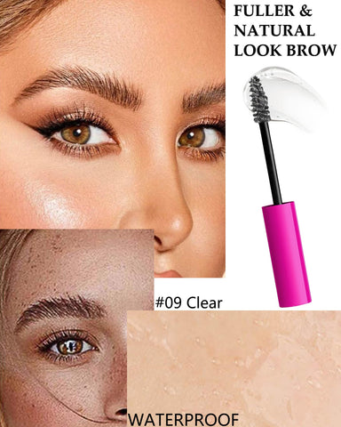 Clear Eyebrow Setting Gel-2 Pcs Transparent Thickening Brow Fix Glue,Waterproof Sweat-Proof Eye Brow Repair Liquid Brow Styling Gel,Brow Fast Sculpt Lift Glue,Long Lasting Brow Makeup for Women-Set 09