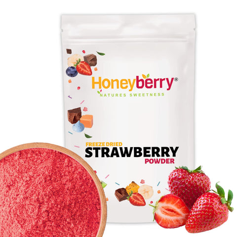 Freeze Dried Strawberry Powder 100g - Freeze Dried Fruit Powder - 100% Natural, No Added Sugar or Preservatives Strawberry Powder