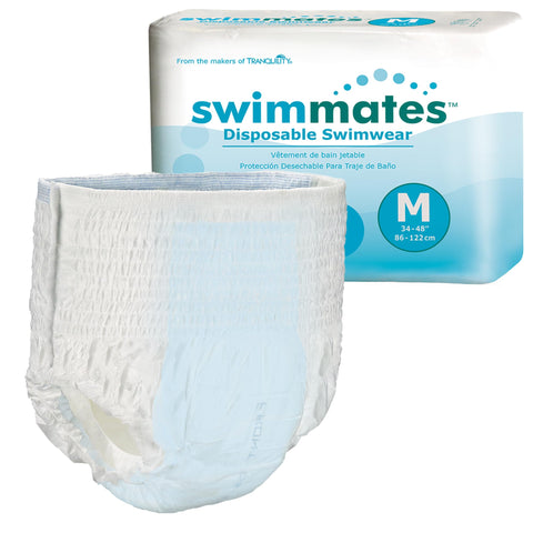 Swimmates Adult Swim Underwear, Pull-Up with Tear-Away Side Seams, Unisex, Disposable, Medium (34"- 48" Waist), 20 Count (Pack of 1)