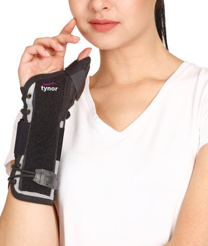 Tynor Wrist Splint with Thumb, Black, Medium, 1 Unit