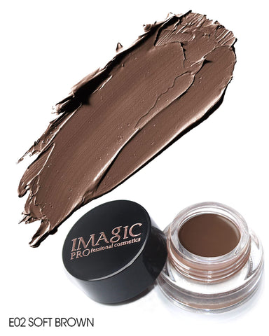 Eyebrow Pomade Waterproof, Tinted Brow Gel Cream with Brush, High-pigmented 24 Hour Wear, Smudge Proof &Sweat-proof, Super Creamy Eyebrow Pomade Filling & Shaping Brows for Women - Soft Brown