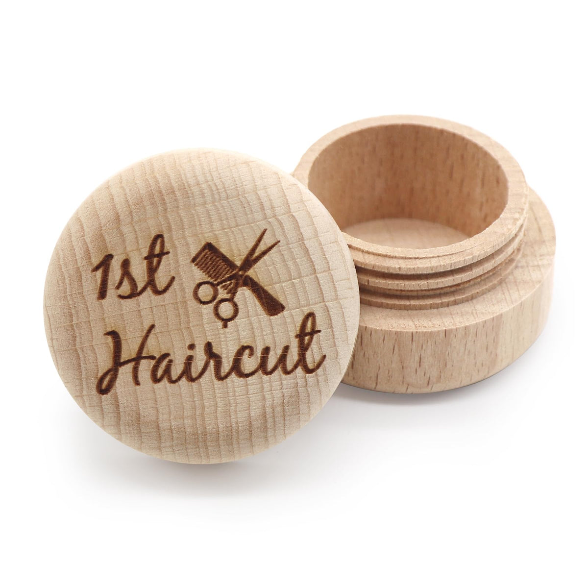 Liannan Custom Wooden First Haircut Curl Keepsake,Baby's First Curl Keepsake Box?My First Haircut Box (style 2)