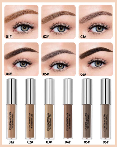 Waterproof Tinted Brow Gel- Long Lasting SmudgeProof Liquid Eyebrow Makeup, Eyebrow Mascara Tinted Brow Glue, Eye Brow Filler, Volumizing Enhance Brow Mascara,With Brow Razor,Gift for Women- 03Brown